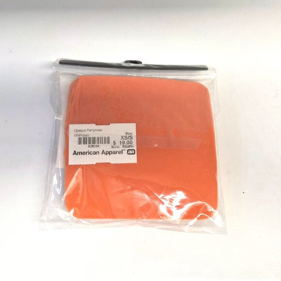American Apparel Opaque Pantyhose XS/S Orange USA Y2K Deadstock Balletcore Mod - Picture 2 of 2